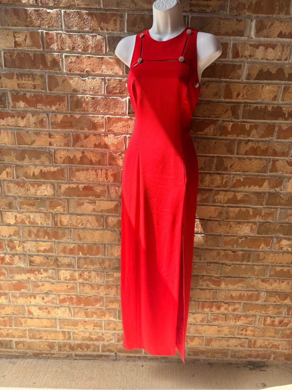 Niteline Della Roufogali Red Rhinestone Cutout
Gown Sz 4 Old Hollywood Slit Glam - Picture 5 of 11